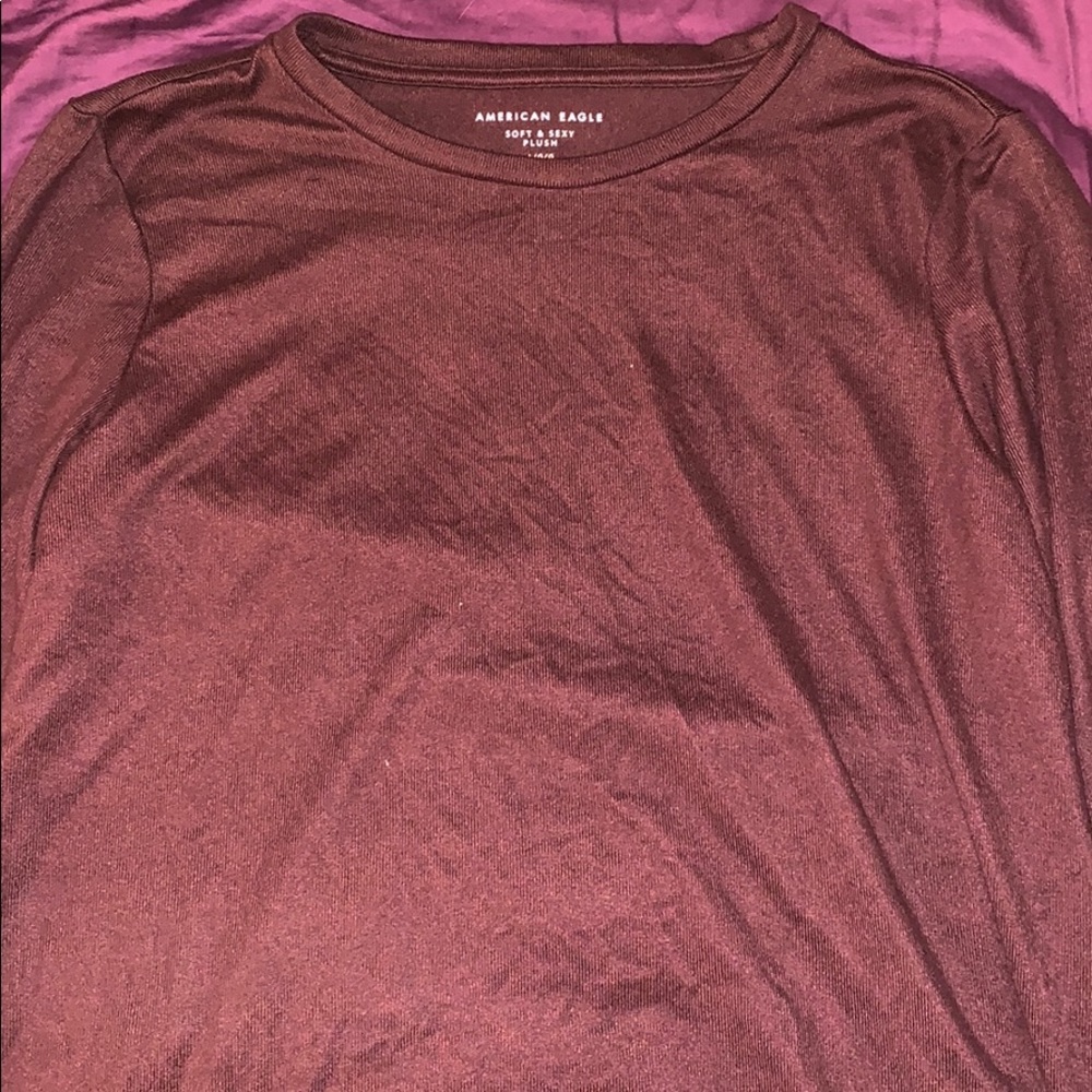 Maroon American Eagle Super Soft Long Sleeved Tee